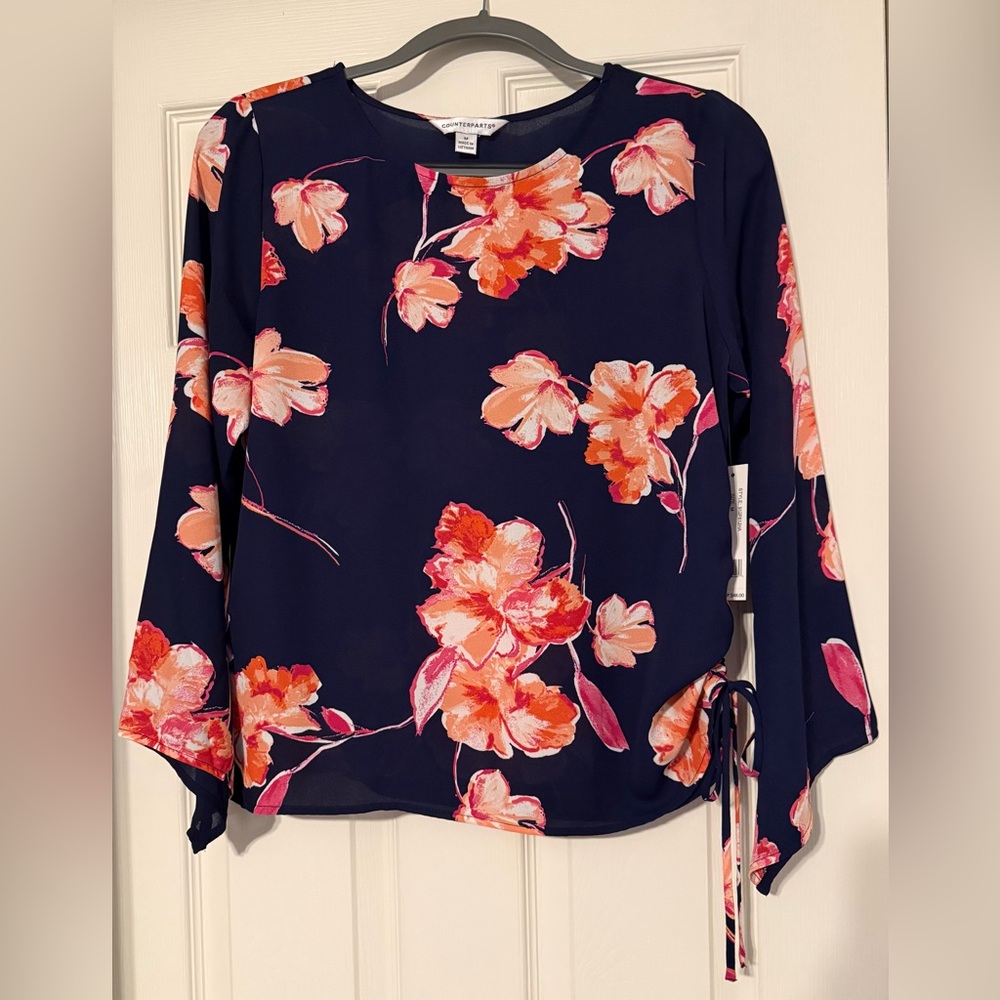 Counterparts Navy and Pink Floral Blouse